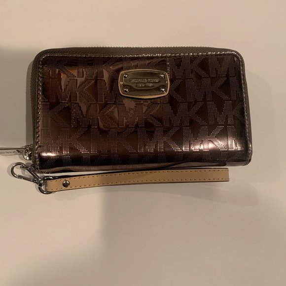 MICHAEL KORS Jet Set Metallic Mirror Wallet - Picture 1 of 8